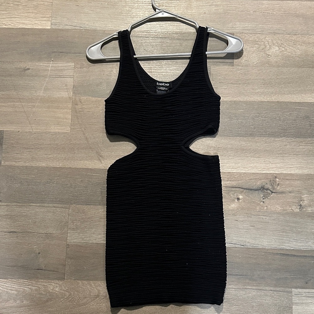 Bebe Black Textured Mini Dress